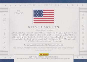 2021 Panini National Treasures - American Autographs #USA-SC Steve Carlton Back