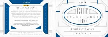 2021 Panini National Treasures - Cut Signature Booklets Holo Platinum Blue #CSB-RC Roger Clemens Back