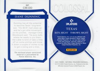 2021 Panini National Treasures - Colossal Materials Holo Silver #CM-DD Dane Dunning Back