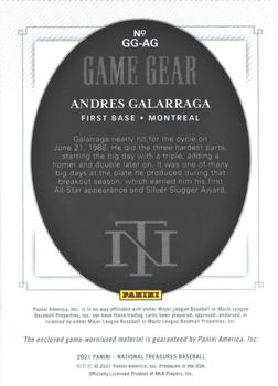 2021 Panini National Treasures - Game Gear Materials Duals #GG-AG Andres Galarraga Back