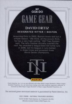 2021 Panini National Treasures - Game Gear Materials Sixes #GG6-DO David Ortiz Back