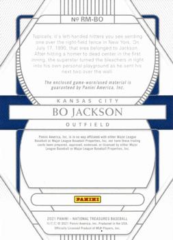 2021 Panini National Treasures - Retro Materials Holo Platinum Blue #RM-BO Bo Jackson Back