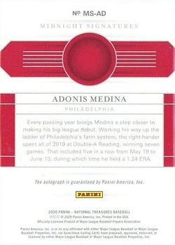 2021 Panini National Treasures - Supplied Cards #MS-AD Adonis Medina Back