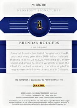 2021 Panini National Treasures - Supplied Cards #MS-BR Brendan Rodgers Back