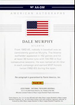 2021 Panini National Treasures - Supplied Cards #AA-DM Dale Murphy Back