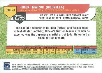 2021 Topps Archives - 1989 Topps Big Foil #89BF-8 Hideki Matsui Back