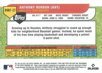 2021 Topps Archives - 1989 Topps Big Foil #89BF-27 Anthony Rendon Back
