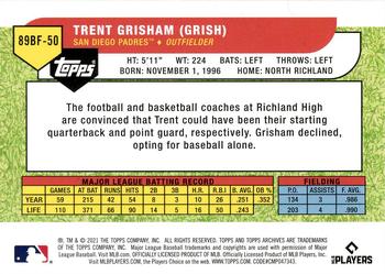 2021 Topps Archives - 1989 Topps Big Foil #89BF-50 Trent Grisham Back