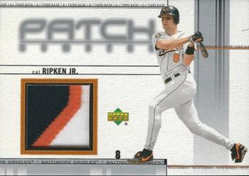 2002 Upper Deck - Game-Worn Patches: Patch Numbers #PN-CR Cal Ripken Jr. Front