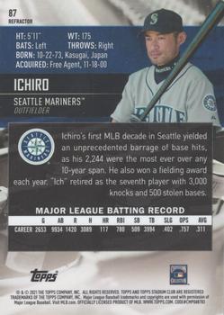 2021 Stadium Club Chrome - Refractor #87 Ichiro Back