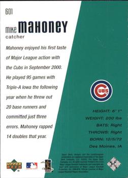 2002 Upper Deck Rookie Update - 2002 Upper Deck Diamond Collection Update #601 Mike Mahoney Back