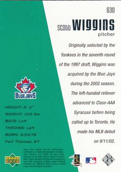 2002 Upper Deck Rookie Update - 2002 Upper Deck Diamond Collection Update #630 Scott Wiggins Back