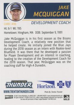 2021 Choice Trenton Thunder #6 Jake McQuiggan Back