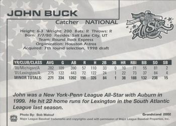 2002 Grandstand AA All-Star Game #NNO John Buck Back