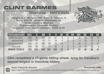 2002 Grandstand AA All-Star Game #NNO Clint Barmes Back
