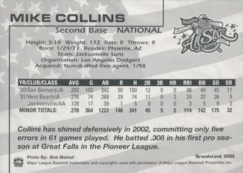 2002 Grandstand AA All-Star Game #NNO Mike Collins Back