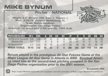 2002 Grandstand AA All-Star Game #NNO Mike Bynum Back