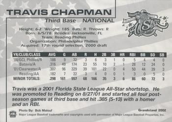 2002 Grandstand AA All-Star Game #NNO Travis Chapman Back