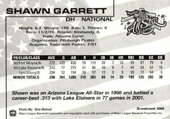 2002 Grandstand AA All-Star Game #NNO Shawn Garrett Back