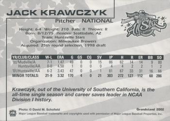 2002 Grandstand AA All-Star Game #NNO Jack Krawczyk Back