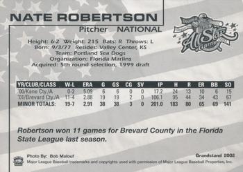 2002 Grandstand AA All-Star Game #NNO Nate Robertson Back