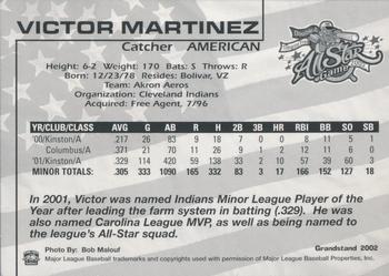 2002 Grandstand AA All-Star Game #NNO Victor Martinez Back