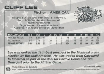 2002 Grandstand AA All-Star Game #NNO Cliff Lee Back