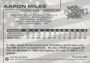 2002 Grandstand AA All-Star Game #NNO Aaron Miles Back