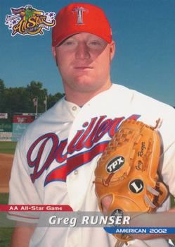 2002 Grandstand AA All-Star Game #NNO Greg Runser Front