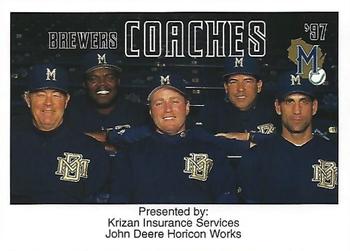 1997 Milwaukee Brewers Police - Krizan Insurance Services, John Deere Horicon Works #NNO Brewers Coaches Front