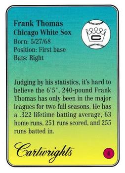 1993 Cartwrights Players Choice - Special Collector's Edition (Blue Foil) #4 Frank Thomas Back