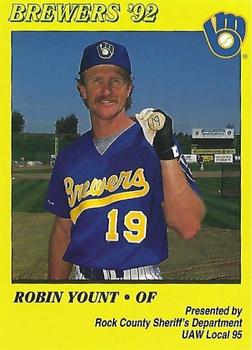 1992 Milwaukee Brewers Police - Rock County Sheriff's Department, UAW Local 95 #NNO Robin Yount Front