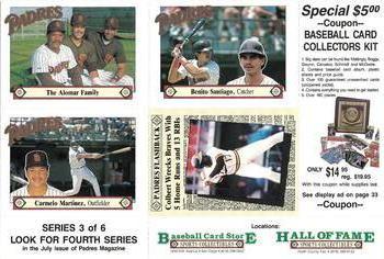 1989 San Diego Padres - Uncut Panels #9-12 The Alomar Family  / Carmelo Martinez / Benito Santiago / Nate Colbert Front