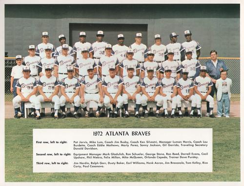 1972 Atlanta Braves #NNO Atlanta Braves Team Photo Front