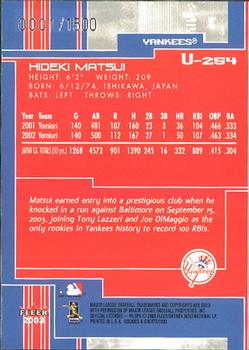 2003 Fleer Rookies & Greats - 2003 Ultra Rookie Update #U-254 Hideki Matsui Back