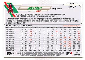 2021 Topps Holiday #HW27 Mike Trout Back