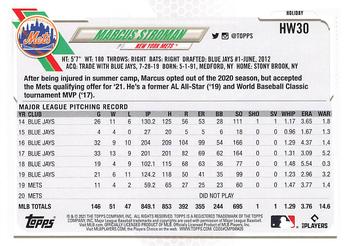 2021 Topps Holiday #HW30 Marcus Stroman Back