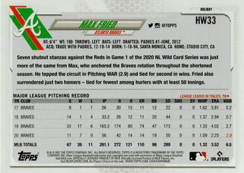 2021 Topps Holiday #HW33 Max Fried Back
