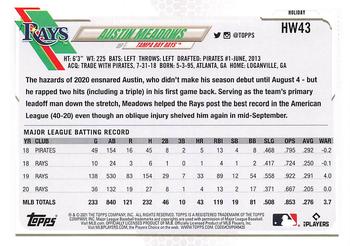 2021 Topps Holiday #HW43 Austin Meadows Back