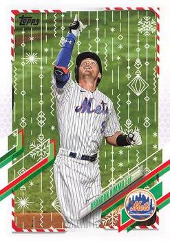 2021 Topps Holiday #HW52 Brandon Nimmo Front