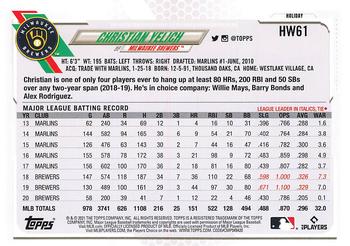 2021 Topps Holiday #HW61 Christian Yelich Back