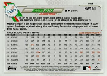 2021 Topps Holiday #HW150 Mookie Betts Back
