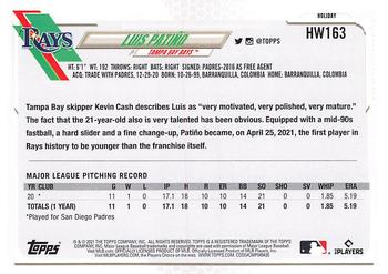 2021 Topps Holiday #HW163 Luis Patino Back