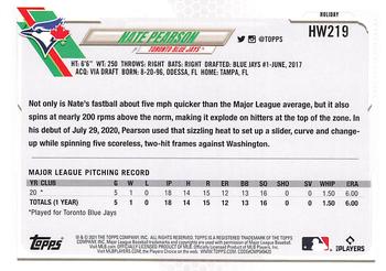 2021 Topps Holiday #HW219 Nate Pearson Back