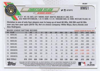 2021 Topps Holiday #HW61 Christian Yelich Back