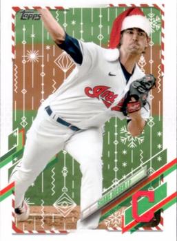 2021 Topps Holiday #HW130 Shane Bieber Front