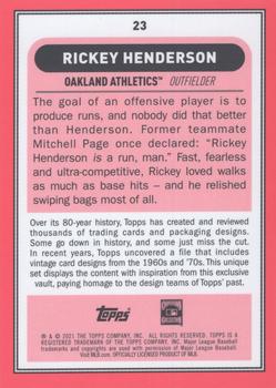 2021 Topps Brooklyn Collection #23 Rickey Henderson Back