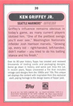 2021 Topps Brooklyn Collection #30 Ken Griffey Jr. Back