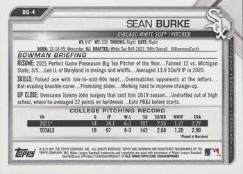 2021 Bowman Draft 1st Edition #BD-4 Sean Burke Back
