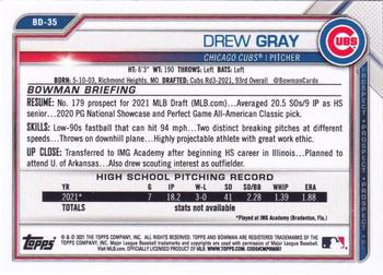 2021 Bowman Draft 1st Edition #BD-35 Drew Gray Back
